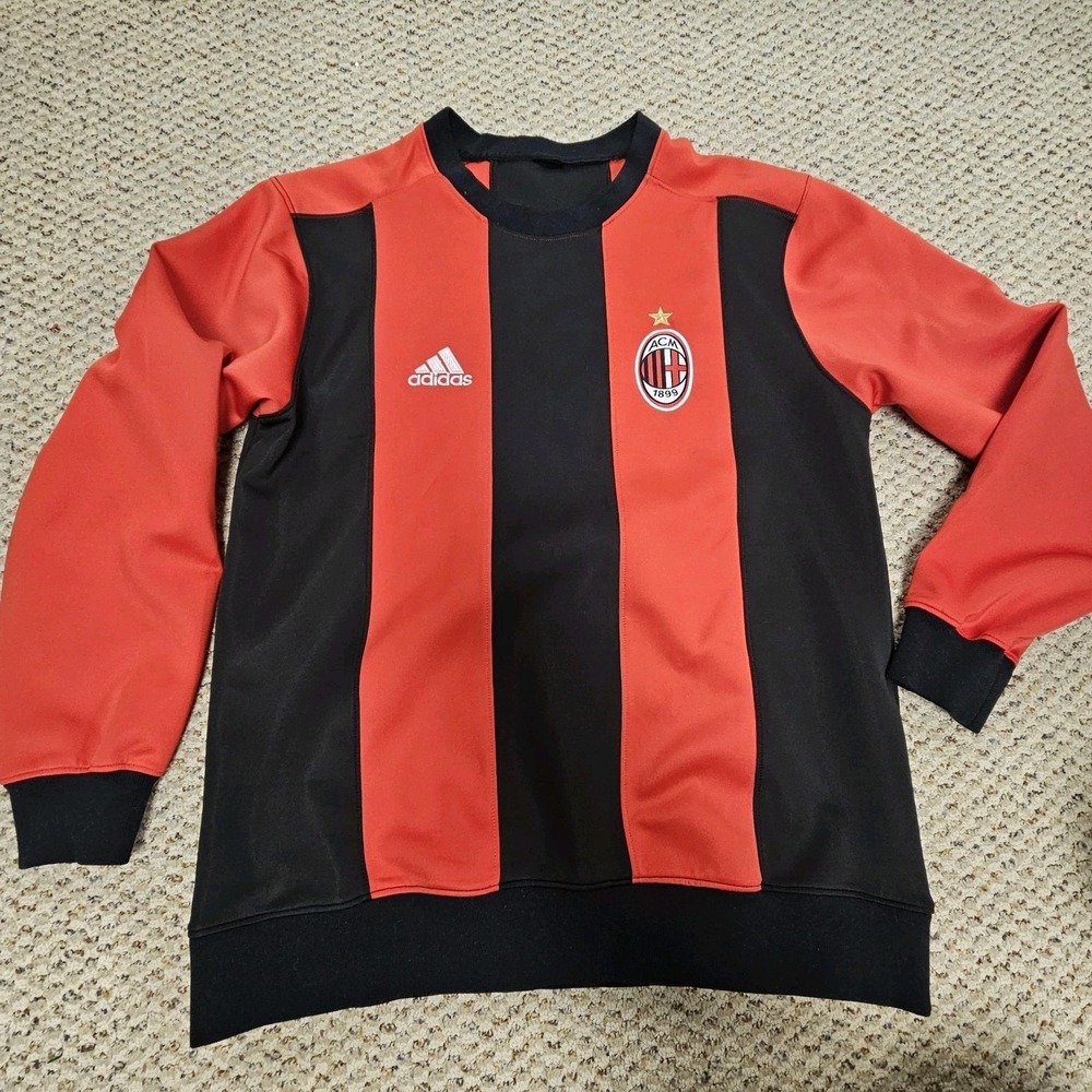adidas AC Milan Red‎ Black Sweatshirt Soccer